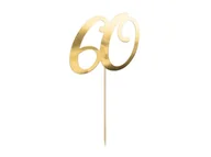 Dekoracje i nakrycia stołu na imprezę - PartyDeco Topper na tort ''60'', złoty, 21cm KPT62-60-019 [15347957] - miniaturka - grafika 1
