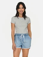 Koszulki i topy damskie - ONLY T-Shirt Elina 15320229 Szary Slim Fit - miniaturka - grafika 1