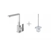 Baterie umywalkowe - KOHLMAN QB150H + LU30620 CR EXCELENT BATERIA UMYWALKOWA CHROM + Lugano szczotka toaletowa, chrom - miniaturka - grafika 1