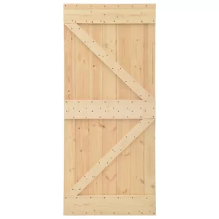Drzwi przesuwne z osprzętem, 100x210 cm, lite drewno sosnowe | 3057504 VIDAXL - Drzwi wewnętrzne - miniaturka - grafika 6