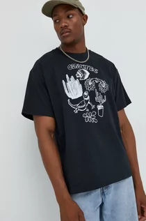 Koszulki męskie - Converse t-shirt bawełniany kolor czarny z aplikacją - grafika 1