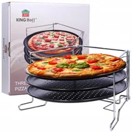 Formy do ciast - Zestaw 3 BLACH do Pieczenie PIZZY + STOJAK Komplet - miniaturka - grafika 1