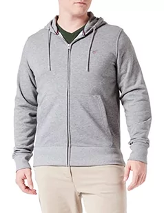 GANT Męska bluza z kapturem The Original Full Zip, szary melanż, XS - Bluzy męskie - miniaturka - grafika 1