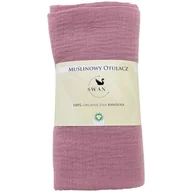 Otulacze - Otulacz muślinowy RÓŻANY PORANEK 100x100 bawełna - miniaturka - grafika 1