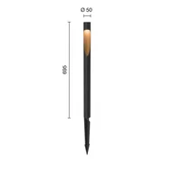 Lampy ogrodowe - Louis Poulsen Słupek oświetleniowy 830 czarny 70cm gniazdo szpikulca - miniaturka - grafika 1
