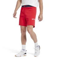 Spodenki męskie - Męskie Spodenki REEBOK RI ARCH LOGO SHORT H52166 – Czerwony - miniaturka - grafika 1