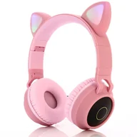 Słuchawki - Śliczne bezprzewodowe stereo bluetooth młodzi ludzie studenci dzieci słuchawki LED ucho kota - miniaturka - grafika 1