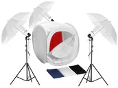 Tła fotograficzne - Zestaw Do Fotografii Bezcieniowej 3X 400W + Parasolki / Namiot 80Cm - miniaturka - grafika 1