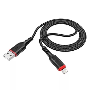 HOCO Kabel USB-A do Lightning X59 3 m Czarny Wytrzymały Nylonowy Oplot 2,4A - Kable USB - miniaturka - grafika 1