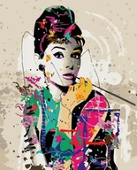 Malowanie po numerach - Artnapi 40x50cm Obraz Do Malowania Po Numerach Na Drewnianej Ramie - Audrey Hepburn - miniaturka - grafika 1