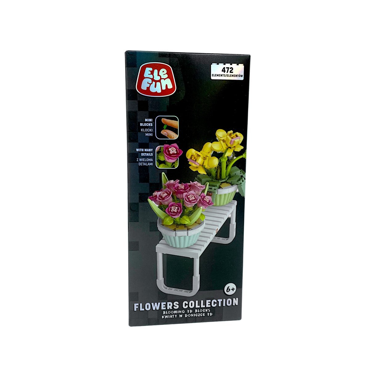 Elefun Flowers Collection Kwiaty w doniczce 3D 472el.