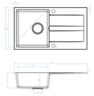 Zlewozmywaki - Kuchinox Laut Zlewozmywak granitowy jednokomorowy 76x44 cm czarny SBZ_711Y - miniaturka - grafika 1