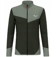 Bluzy męskie - Bluza polarowa Salewa Puez Waffle Hyb PL Jacket - olive/shadow - miniaturka - grafika 1