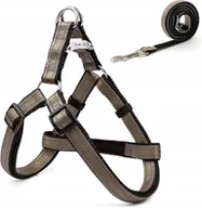 Szelki dla psów - Szelki dla psa ze smyczą 120 cm – brązowe, rozmiar S - miniaturka - grafika 1