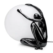 Lampy stojące - Stojąca podłogowa lampa UOMO MSE1501100454 Moosee kobieta bańka czarna biała - miniaturka - grafika 1