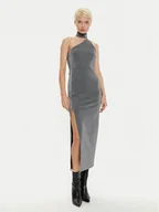 Sukienki - Hugo Sukienka koktajlowa 50522764 Srebrny Slim Fit - miniaturka - grafika 1