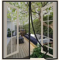 Moskitiery - Moskitiera magnetyczna, przewiewna siatka, przeciw komarom, zamykana automatycznie, 80 x 140 cm, czarna - miniaturka - grafika 1