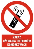 Akcesoria BHP - Naklejka Zakaz używania telefonów komórkowych 10x15cm - miniaturka - grafika 1