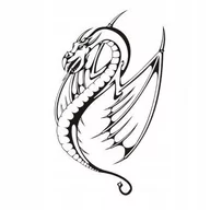 Naklejki na ścianę - Naklejka na ścianę dragon tribal azja Smok 8, 80x48 cm - miniaturka - grafika 1