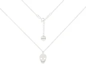 Naszyjniki - Srebrny choker pancerka z czaszką - miniaturka - grafika 1