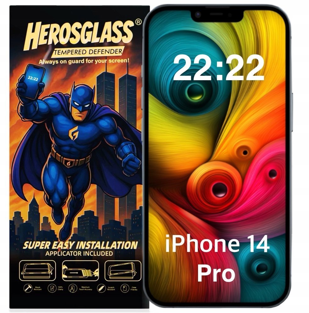 Szkło hartowane z APLIKATOREM 9H do Apple iPhone 14 Pro PROSTY MONTAŻ