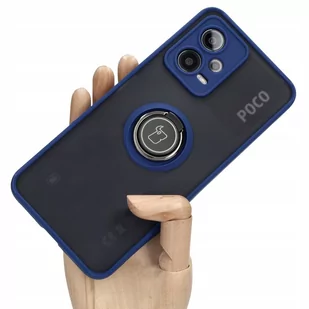 Bizon Etui Case Hybrid Ring do Xiaomi POCO X5, granatowe - Etui i futerały do telefonów - miniaturka - grafika 1