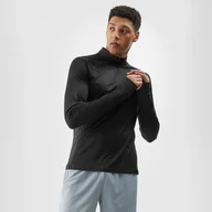Koszulki sportowe męskie - Męski longsleeve do biegania 4F 4FWSS24TFLOM240 - czarny - miniaturka - grafika 1