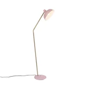 Lampy stojące - QAZQA Lampa podłogowa retro różowa z brązem - Milou - miniaturka - grafika 1
