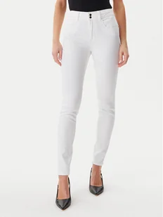 Guess Jeansy W5GA34D5N72 Beżowy Slim Fit - Spodnie damskie - miniaturka - grafika 1