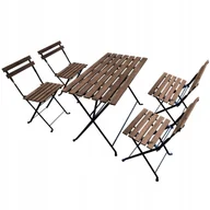 Meble ogrodowe - ZESTAW MEBLI OGRODOWYCH STOLIK KRZESŁA KOMPLET MEBLI NA TARAS OGRÓD BALKON - miniaturka - grafika 1