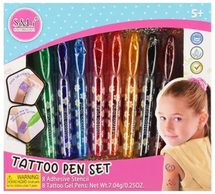 MEGA CREATIVE, Długopis Do Tatuażu 8 Kolorów - Zabawki kreatywne - miniaturka - grafika 1