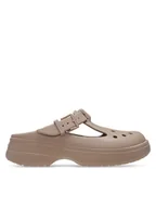 Klapki i japonki damskie - Crocs Klapki Classic Mary Jane Clog 210581 Brązowy - miniaturka - grafika 1