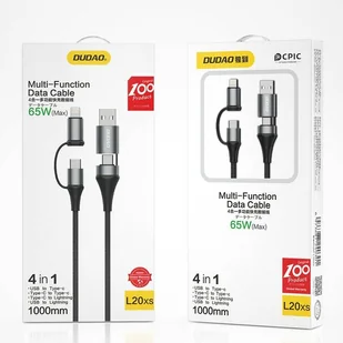 Dudao kabel przewód 4w1 microUSB - Lightning + USB Typ C - USB szary Power Delivery 65W 1m szary - Kable USB - miniaturka - grafika 5