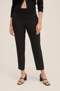 Spodnie damskie - Mango spodnie Formal damskie kolor czarny proste high waist - grafika 1
