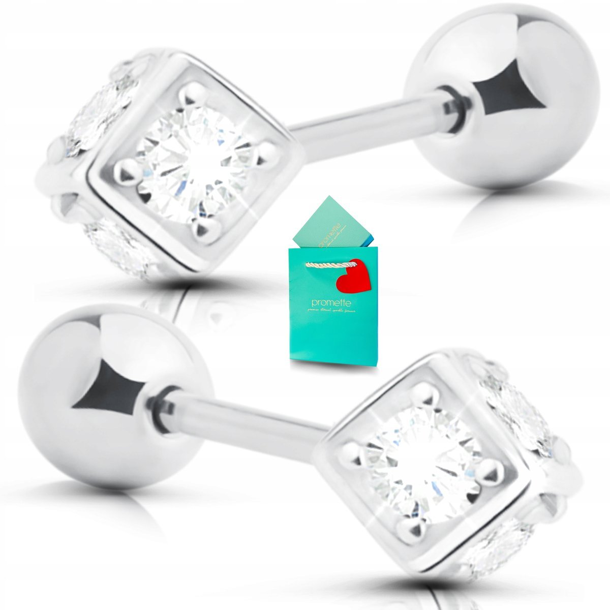 Helix kolczyki zakręcane wkrętki sztyfty heliksy z cyrkoniami srebro 925