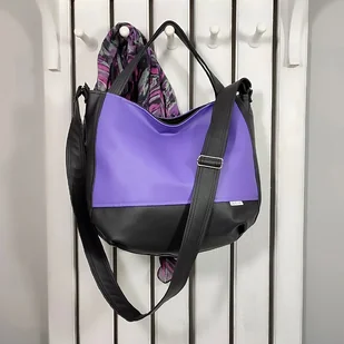 Fioletowa listonoszka, fioletowa torba 3w1, fioletowa torebka damska - Torebki damskie - miniaturka - grafika 1