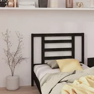 Inne meble do sypialni - Lumarko Wezgłowie łóżka, czarne, 106x4x100 cm, lite drewno sosnowe - miniaturka - grafika 1