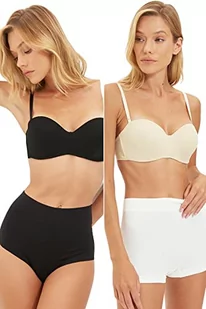 Trendyol Bielizna damska, bez push-up, dzianinowy biustonosz (2 sztuki), Czarna skóra, 70 - Biustonosze - miniaturka - grafika 1