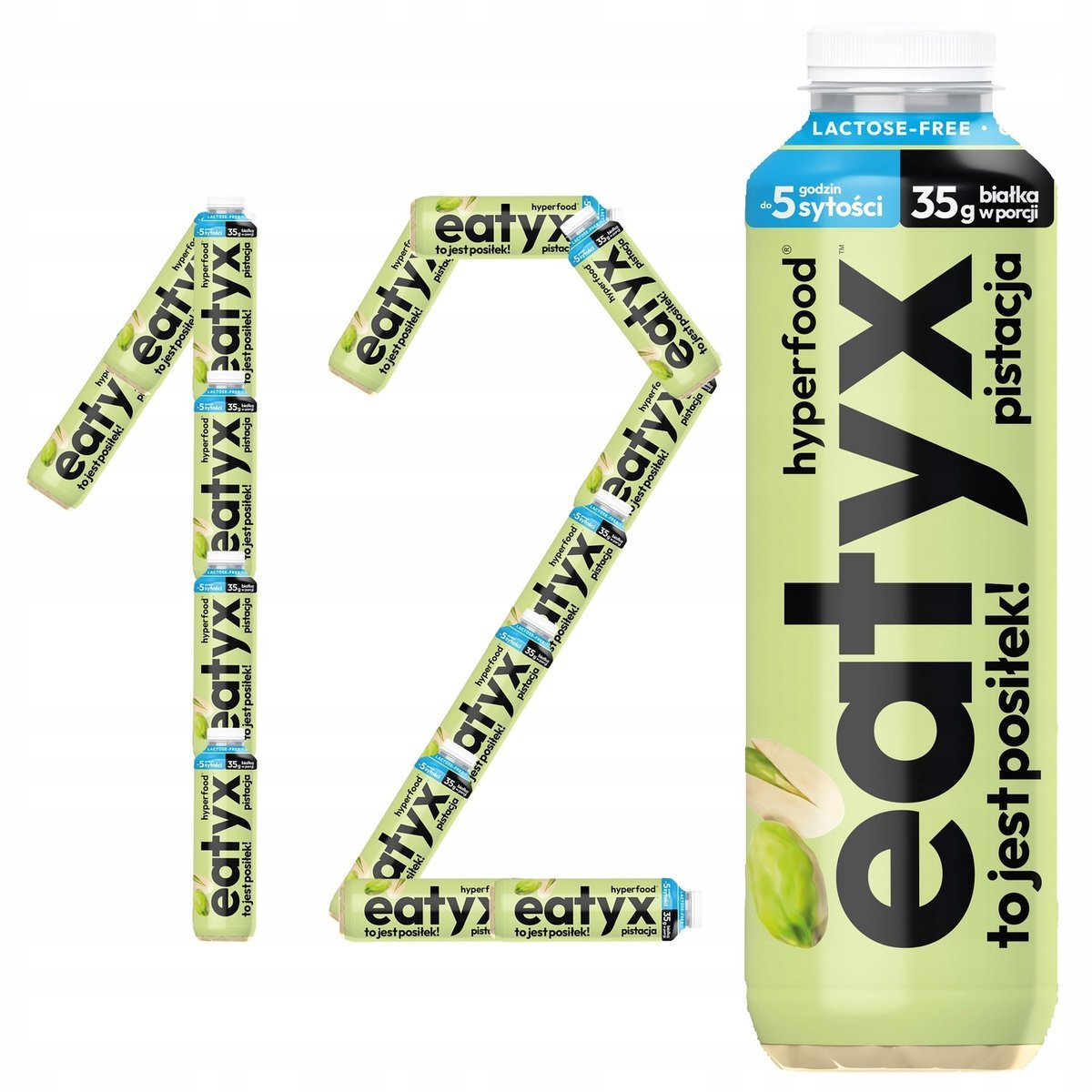 eatyx Pełnowartościowy Wysokobiałkowy Posiłek Gotowy Do Spożycia Pistacja Bez Laktozy 500 ml x12