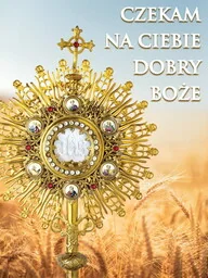 Baner na Boże Ciało "Czekam na Ciebie Dobry Boże" 75x100 cm - Ikony i obrazy sakralne Baner na Boże Ciało "Czekam na Ciebie Dobry Boże" 75x100 cm - Ikony i obrazy sakralne - miniaturka - grafika 1