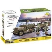 Klocki - Klocki plastikowe COBI Historical Collection World War II Willys MB & Trailer COBI-3132 - miniaturka - grafika 1