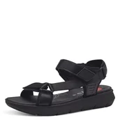 Sandały damskie - Jana Softline 8-28770-42 001 czarne płaskie sandały damskie, wygodne, na co dzień, odświętne, eleganckie, rybackie, czarny, 38 EU Weit - miniaturka - grafika 1