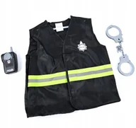Zabawy w naśladowanie dorosłych - STRÓJ POLICJANTA KAMIZELKA KAJDANKI PRZEBRANIE ZESTAW KARNAWAŁOWY - miniaturka - grafika 1