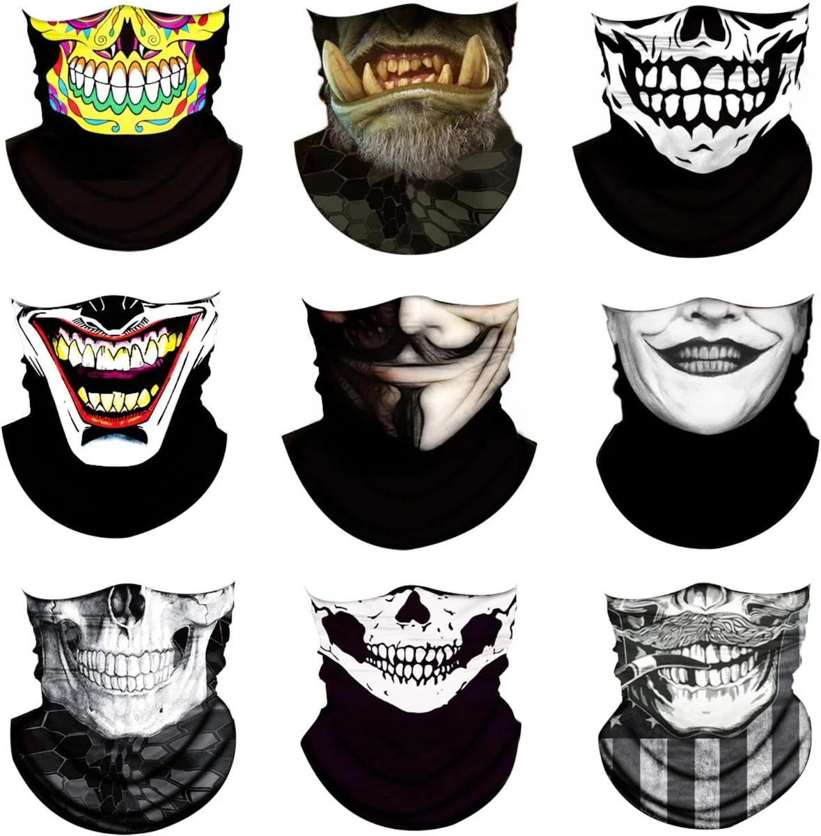 KOMIN WIELOFUNKCYJNY 9SZT 47X24CM CZASZKA BANDANA MASKA SPORTOWA