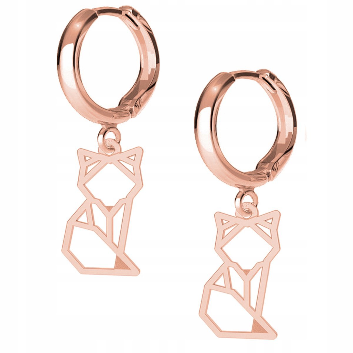 Kolczyki Kot Kotek Zwierzę różowe złoto 925