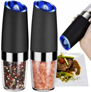 2x Młynek Elektryczny Zestaw Młynków Pieprzu Soli - Młynki do soli i pieprzu 2x Młynek Elektryczny Zestaw Młynków Pieprzu Soli - Młynki do soli i pieprzu - miniaturka - grafika 1