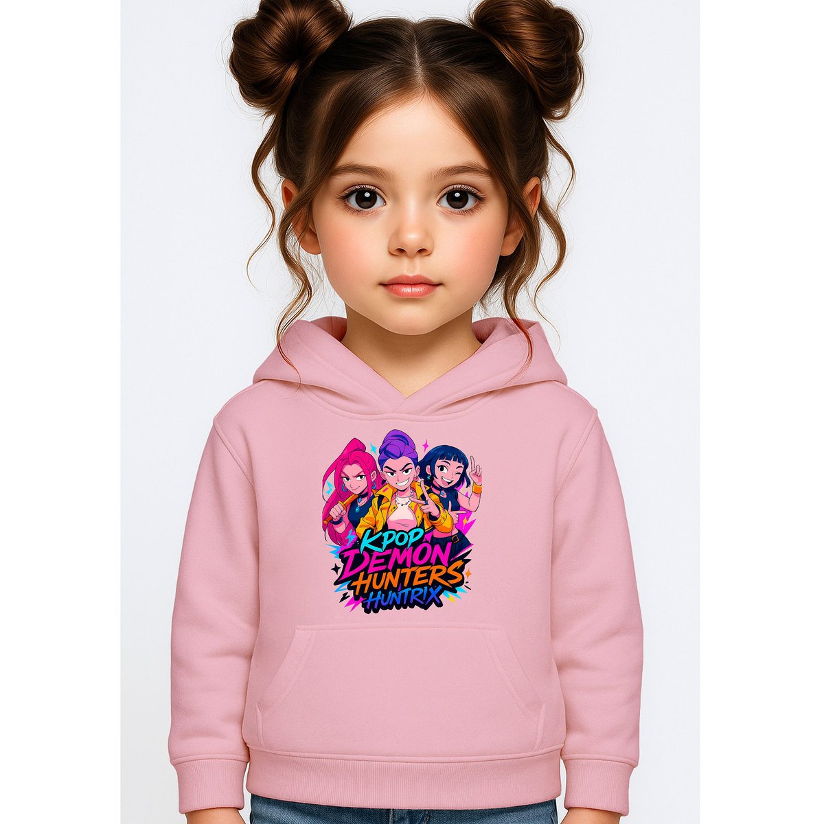 BLUZA DZIECIĘCA KPOP DEMON HUNTERS HUNTRIX 134-140 Z KAPTUREM BAWEŁNIANA
