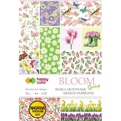 Podobrazia, bloki, papiery - Happy Color Blok A4 16 ark z motywami Bloom Spring - miniaturka - grafika 1