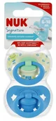 Smoczki uspokajające - Smoczek Silikonowy Signature 6-18 M  2Szt Boy Niebieski  Żabka Nuk - miniaturka - grafika 1