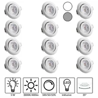 Lampy sufitowe - Oświetlenie wpuszczane LED Krog zestaw 12 biały - miniaturka - grafika 1